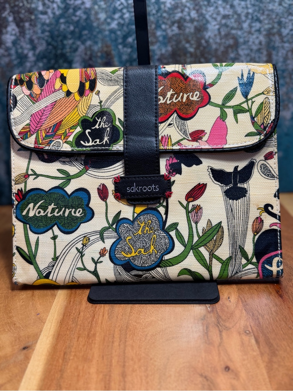 The Sak Sakroots Boho Floral Coated Canvas Tablet Sleeve Folio